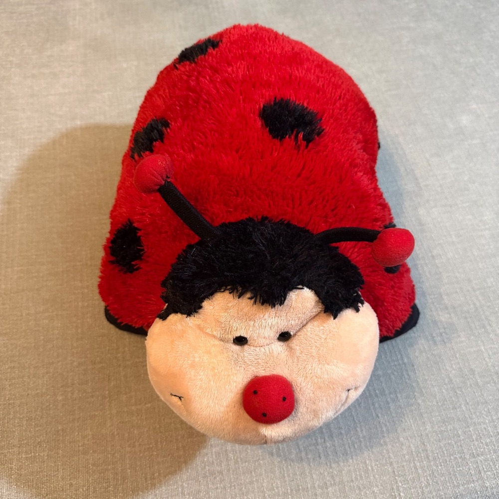 Pillow Pets Ladybug Plush Stuffed Animal Red Black Polka Dot 18" Large Toy 2009